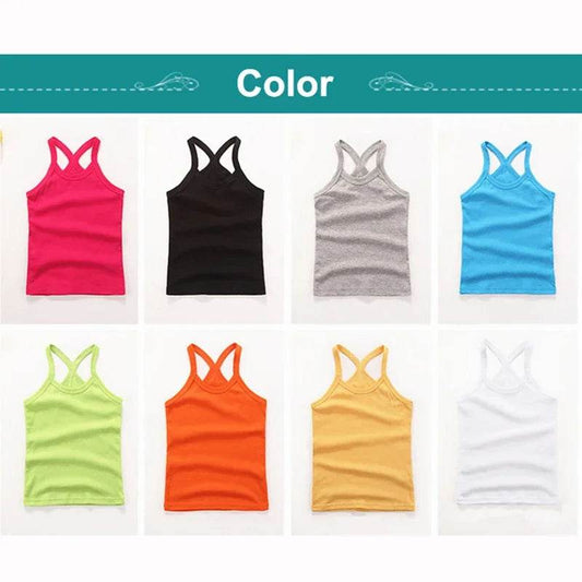 Girls Summer Cotton Vest – Sleeveless T-Shirt for Ages 2–12 - KinBuB