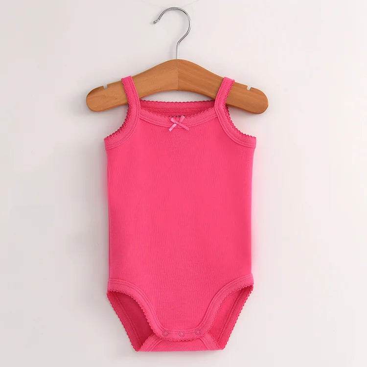 Baby Girl Summer Romper – Cotton Sleeveless Bodysuit Outfit - KinBuB
