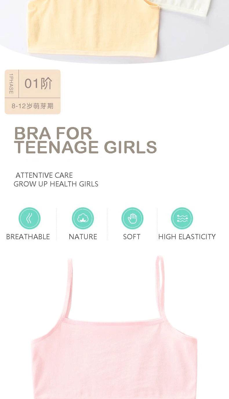 Girls Training Bras 2025 – Soft Cotton Underwear for Teens 8–14 - KinBuB