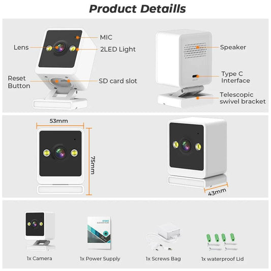 Mini Wifi Baby Monitor with Two-Way Audio & Security - KinBuB