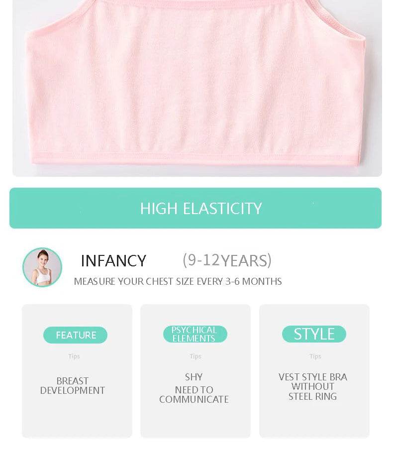 Girls Training Bras 2025 – Soft Cotton Underwear for Teens 8–14 - KinBuB