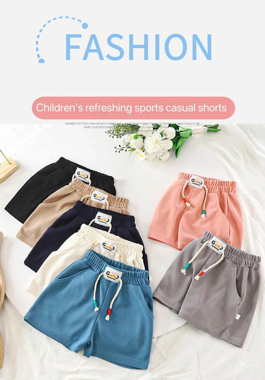 Summer Kids Shorts – Solid Color Casual Shorts for Boys & Girls - KinBuB