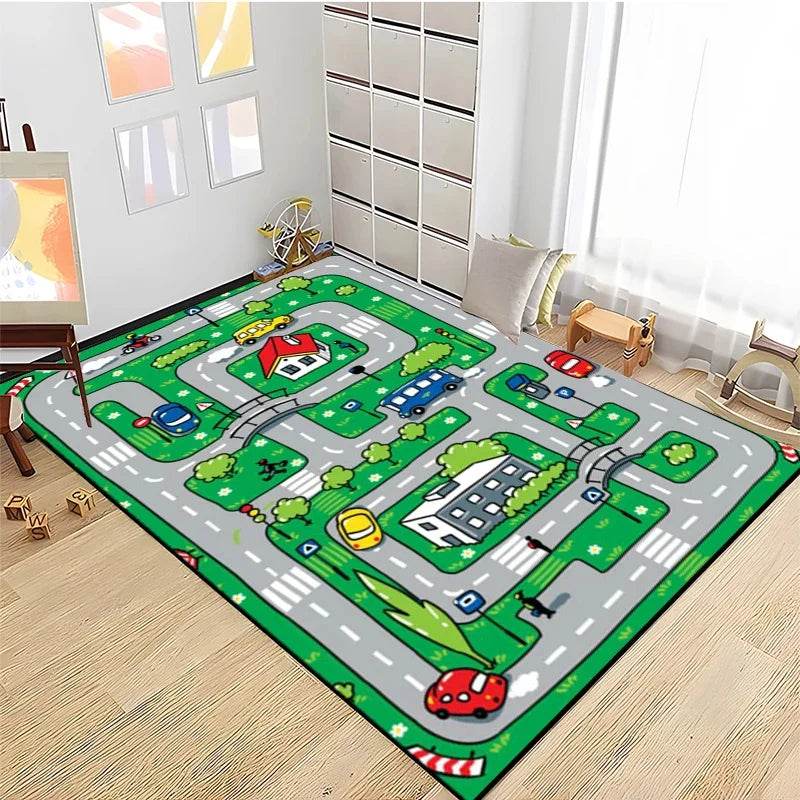 Road Traffic Play Mat – Educational Rug for Kids' Playrooms - KinBuB