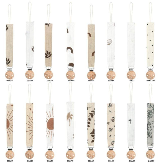 Pacifier Chain for Baby – Cotton Teether Clip & Nipple Strap - KinBuB