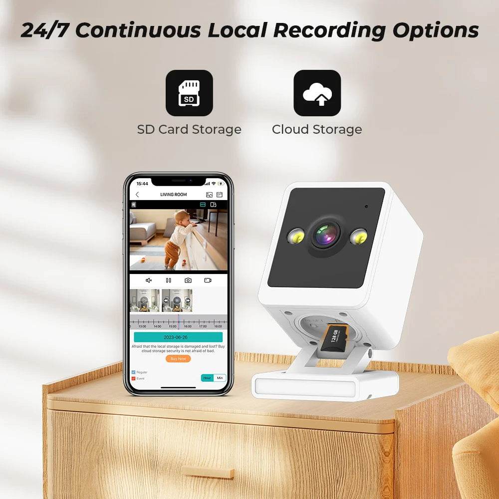 Mini Wifi Baby Monitor with Two-Way Audio & Security - KinBuB
