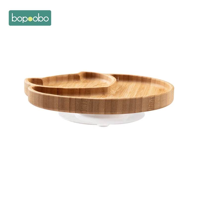 Cartoon Bamboo Baby Dinnerware – Suction Bowl & Utensils Set - KinBuB