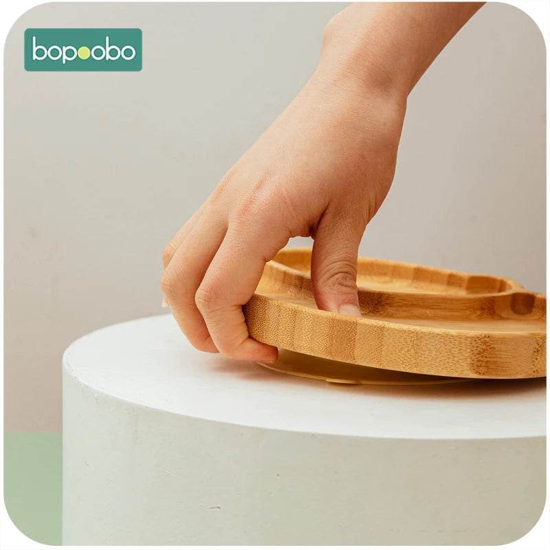 Cartoon Bamboo Baby Dinnerware – Suction Bowl & Utensils Set - KinBuB