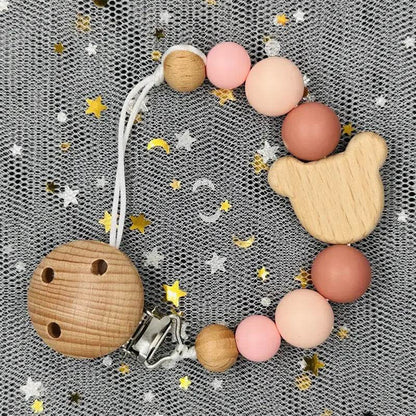 Custom Baby Pacifier Chain – Name Clip with Teether Pendant - KinBuB