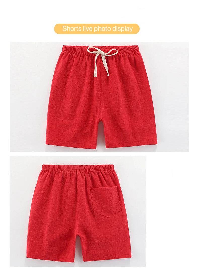 Cotton Linen Kids Shorts – Summer Casual Wear for Boys & Girls - KinBuB
