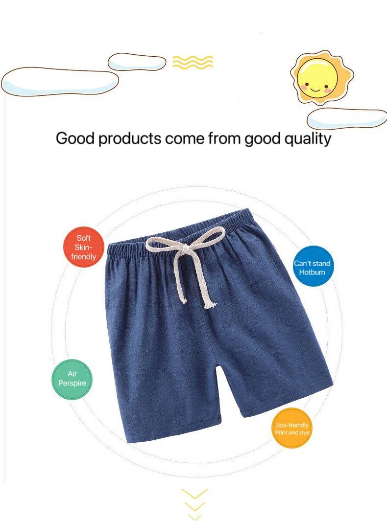 Cotton Linen Kids Shorts – Summer Casual Wear for Boys & Girls - KinBuB