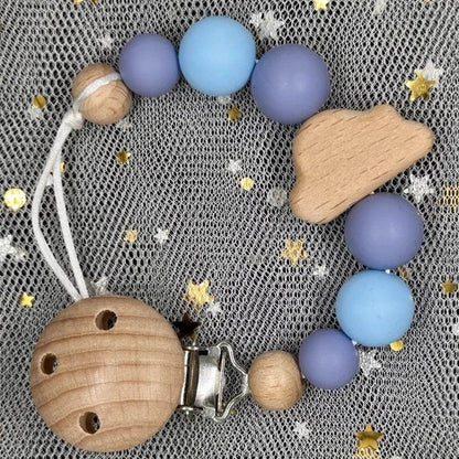 Custom Baby Pacifier Chain – Name Clip with Teether Pendant - KinBuB