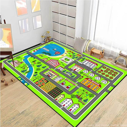 Road Traffic Play Mat – Educational Rug for Kids' Playrooms - KinBuB