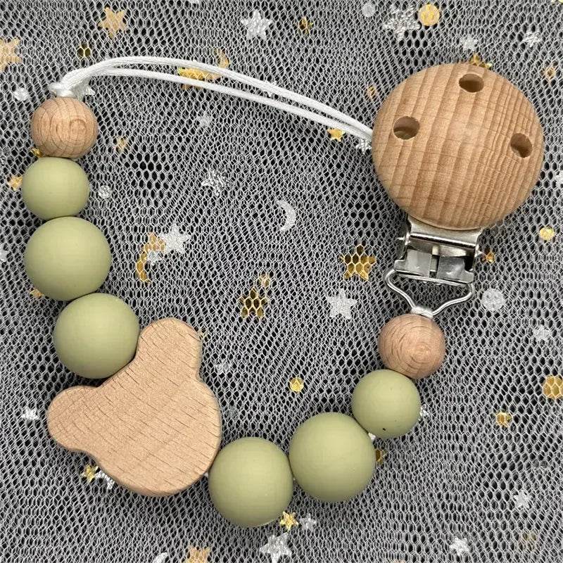 Custom Baby Pacifier Chain – Name Clip with Teether Pendant - KinBuB