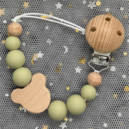 Custom Baby Pacifier Chain – Name Clip with Teether Pendant - KinBuB