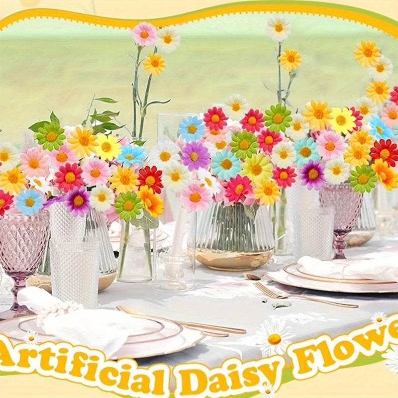 Artificial Daisy Silk Flowers – Wedding & Craft Decoration Set - KinBuB