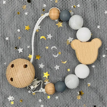 Custom Baby Pacifier Chain – Name Clip with Teether Pendant - KinBuB