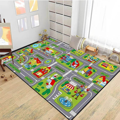 Road Traffic Play Mat – Educational Rug for Kids' Playrooms - KinBuB