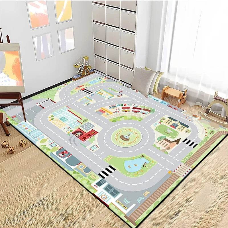 Road Traffic Play Mat – Educational Rug for Kids' Playrooms - KinBuB