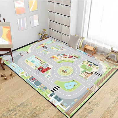 Road Traffic Play Mat – Educational Rug for Kids' Playrooms - KinBuB