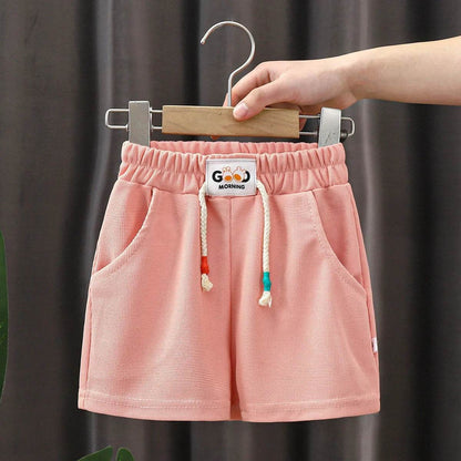 Summer Kids Shorts – Solid Color Casual Shorts for Boys & Girls - KinBuB