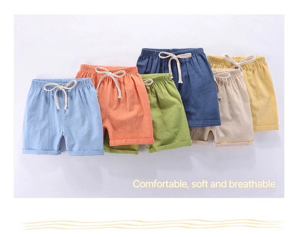 Cotton Linen Kids Shorts – Summer Casual Wear for Boys & Girls - KinBuB