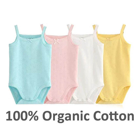 Baby Girl Summer Romper – Cotton Sleeveless Bodysuit Outfit - KinBuB