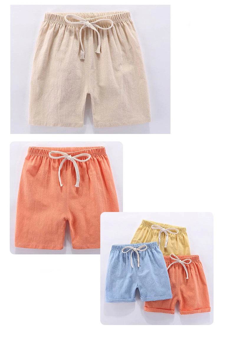 Cotton Linen Kids Shorts – Summer Casual Wear for Boys & Girls - KinBuB