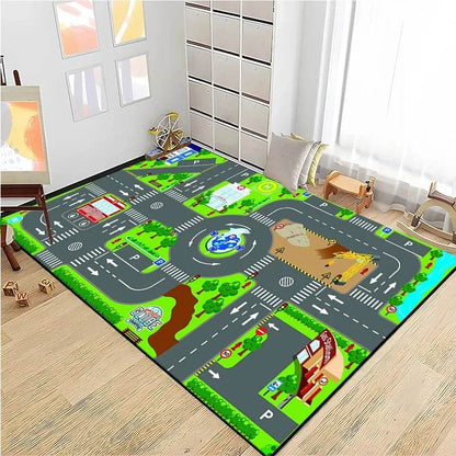 Road Traffic Play Mat – Educational Rug for Kids' Playrooms - KinBuB