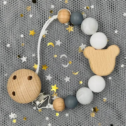 Custom Baby Pacifier Chain – Name Clip with Teether Pendant - KinBuB