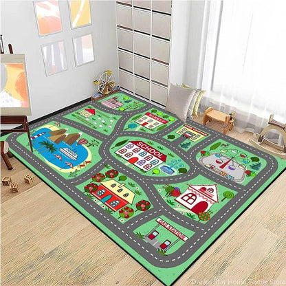 Road Traffic Play Mat – Educational Rug for Kids' Playrooms - KinBuB