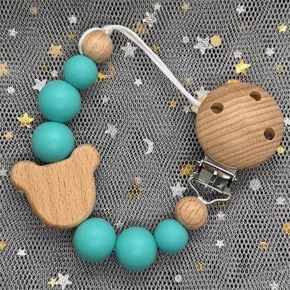 Custom Baby Pacifier Chain – Name Clip with Teether Pendant - KinBuB