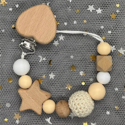 Custom Baby Pacifier Chain – Name Clip with Teether Pendant - KinBuB