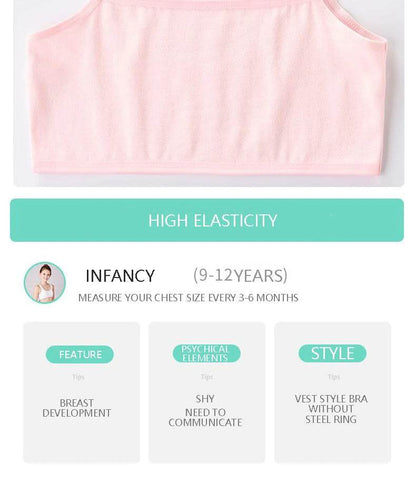 Girls Training Bras 2025 – Soft Cotton Underwear for Teens 8–14 - KinBuB