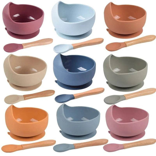 Baby Silicone Bowl Set – Suction Bowl & Spoon BPA-Free - KinBuB