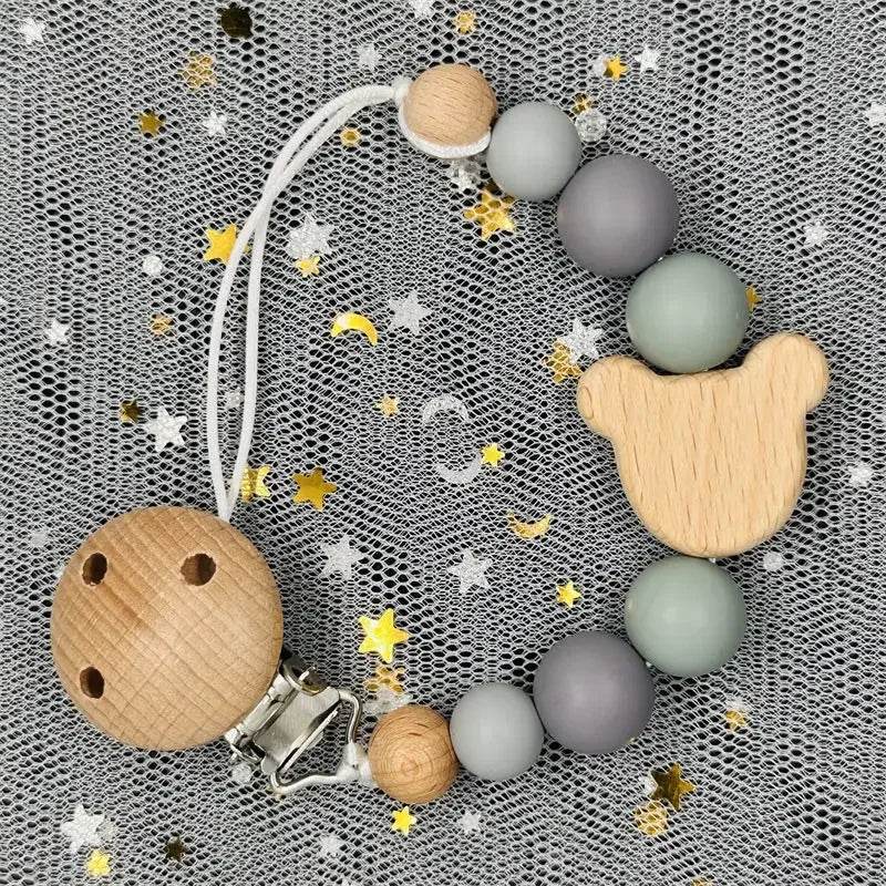 Custom Baby Pacifier Chain – Name Clip with Teether Pendant - KinBuB