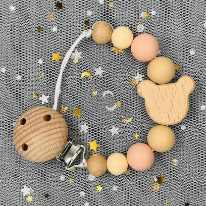Custom Baby Pacifier Chain – Name Clip with Teether Pendant - KinBuB