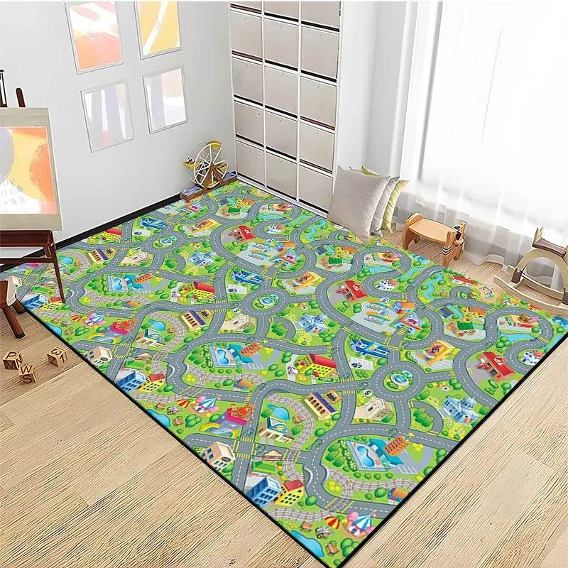 Road Traffic Play Mat – Educational Rug for Kids' Playrooms - KinBuB