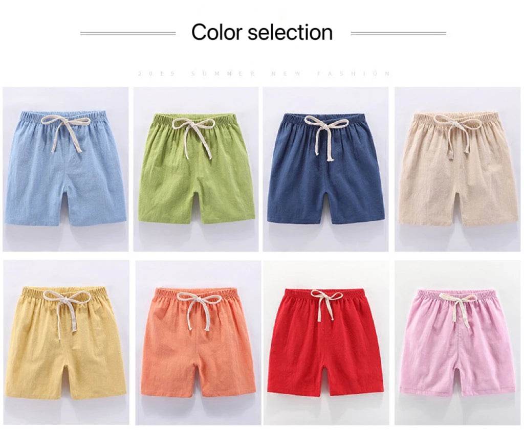 Cotton Linen Kids Shorts – Summer Casual Wear for Boys & Girls - KinBuB