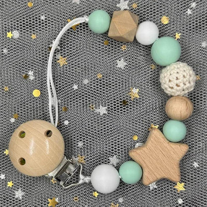 Custom Baby Pacifier Chain – Name Clip with Teether Pendant - KinBuB