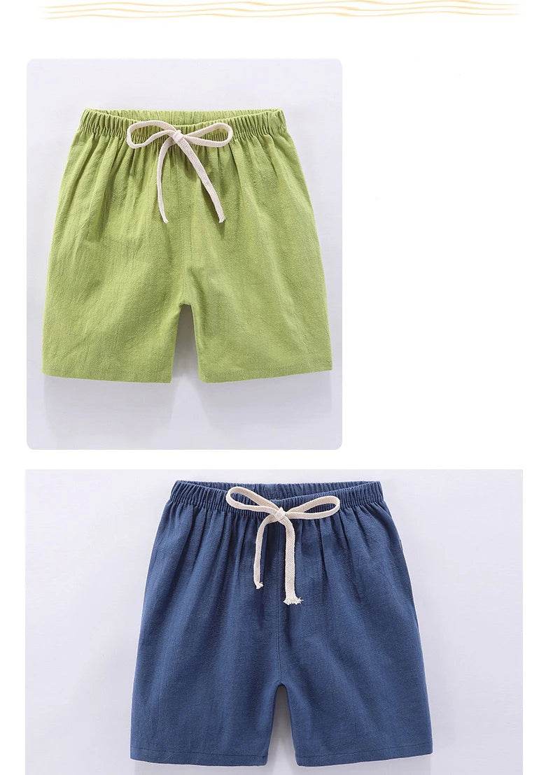 Cotton Linen Kids Shorts – Summer Casual Wear for Boys & Girls - KinBuB
