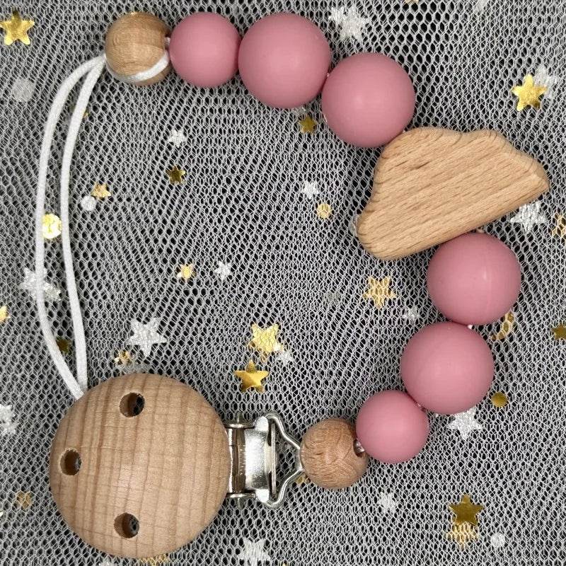 Custom Baby Pacifier Chain – Name Clip with Teether Pendant - KinBuB