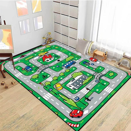 Road Traffic Play Mat – Educational Rug for Kids' Playrooms - KinBuB