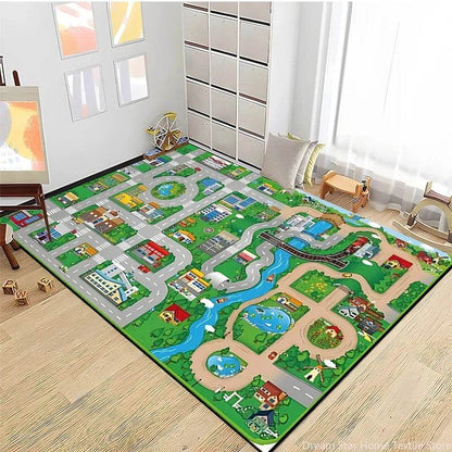 Road Traffic Play Mat – Educational Rug for Kids' Playrooms - KinBuB