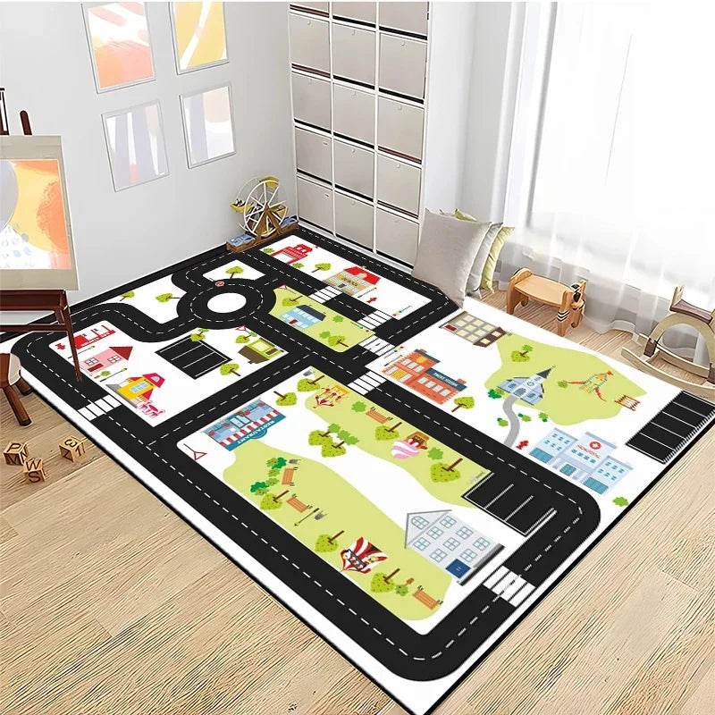 Road Traffic Play Mat – Educational Rug for Kids' Playrooms - KinBuB