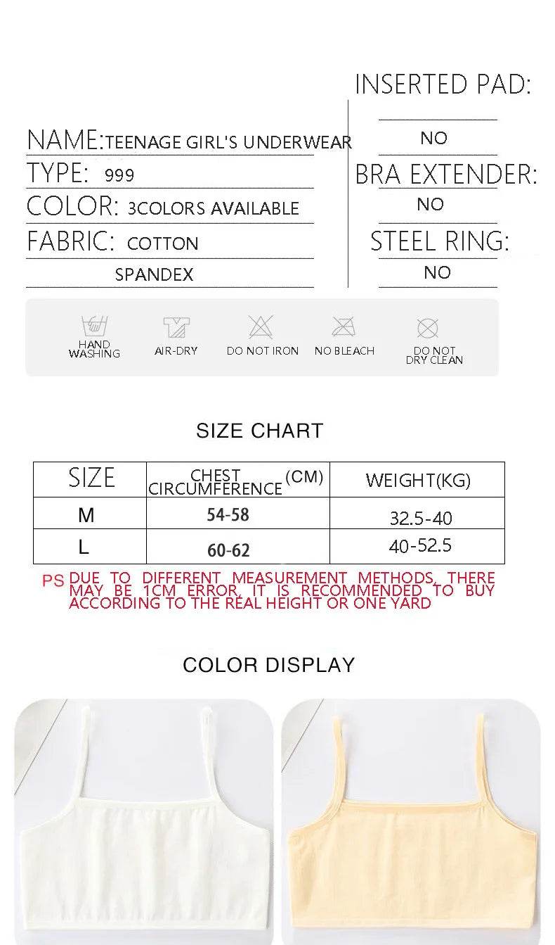 Girls Training Bras 2025 – Soft Cotton Underwear for Teens 8–14 - KinBuB
