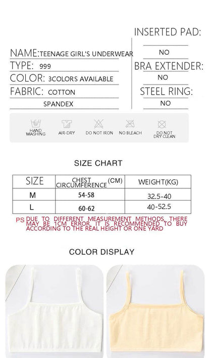 Girls Training Bras 2025 – Soft Cotton Underwear for Teens 8–14 - KinBuB