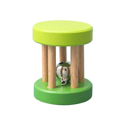 Baby Wooden Teether Rattle – Crochet Animal Newborn Toy - KinBuB