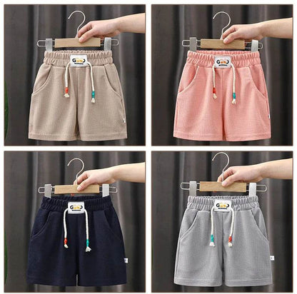 Summer Kids Shorts – Solid Color Casual Shorts for Boys & Girls - KinBuB