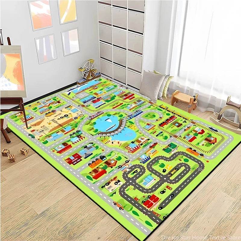 Road Traffic Play Mat – Educational Rug for Kids' Playrooms - KinBuB