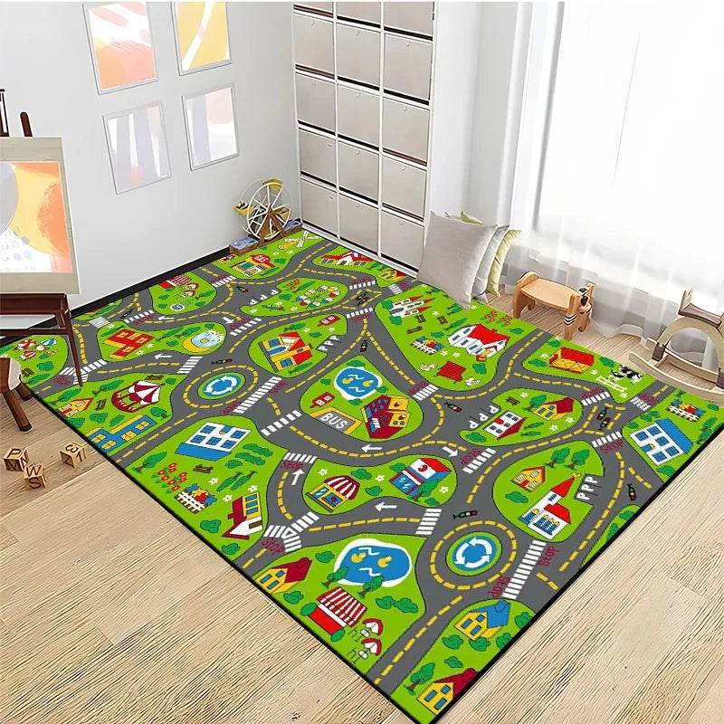Road Traffic Play Mat – Educational Rug for Kids' Playrooms - KinBuB